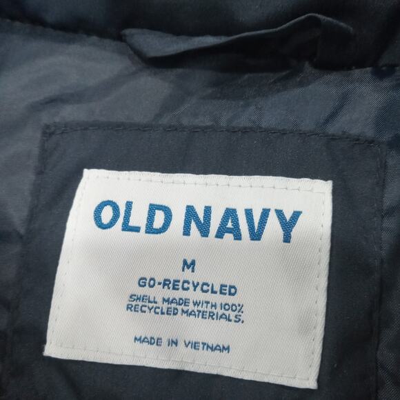 Old Navy Puffer Vest Mens Medium Blue Go-Recycled Quilted Outdoors Lightweight - Picture 5 of 11